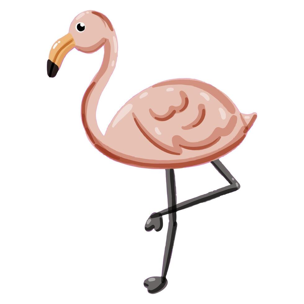 image of a cute, colorful Flamingo. This illustration showcases the intricate features of an Bear's anatomy. Perfect for educational materials and nature-themed projects. Isolated image. vector