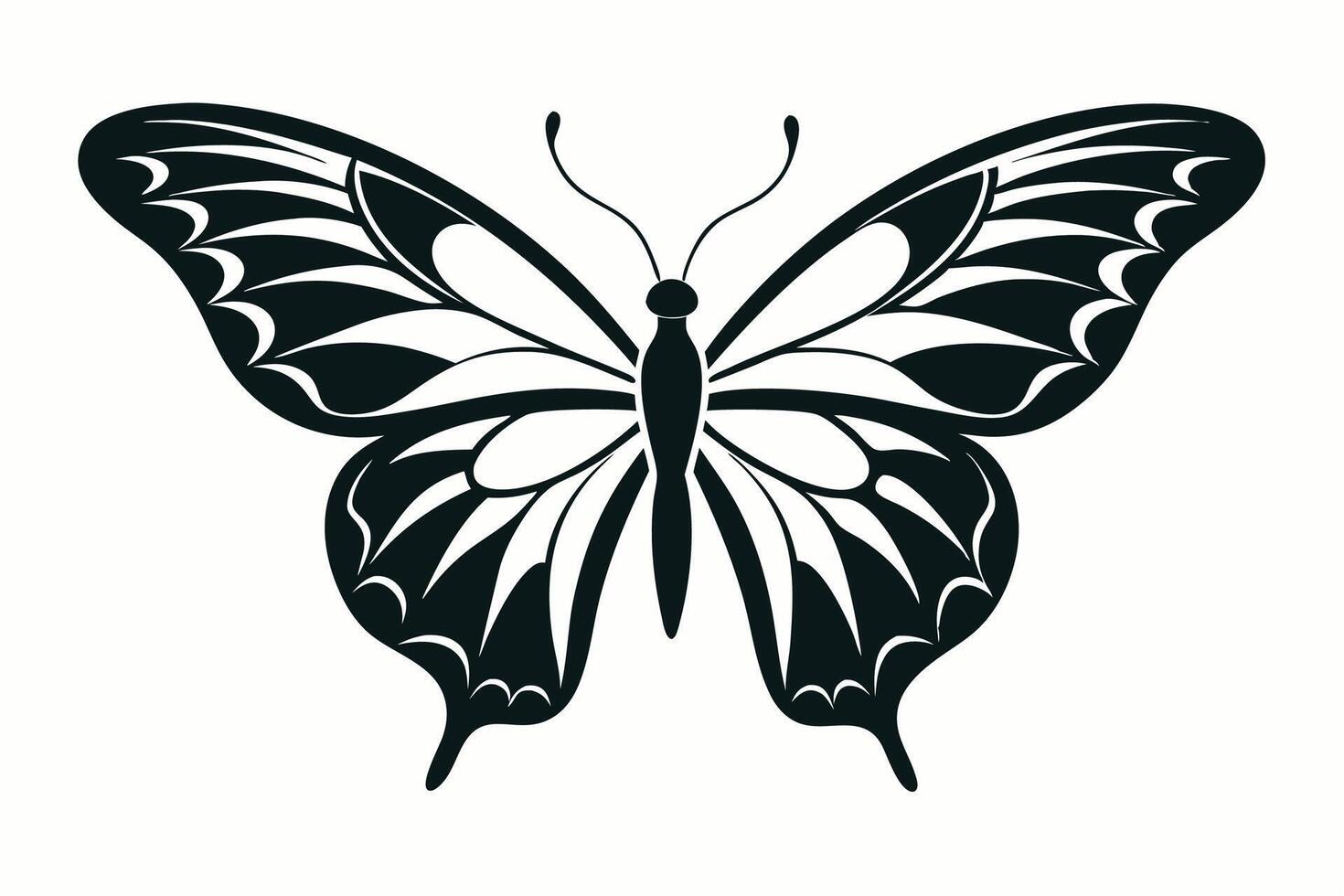 Butterfly silhouette art illustration vector