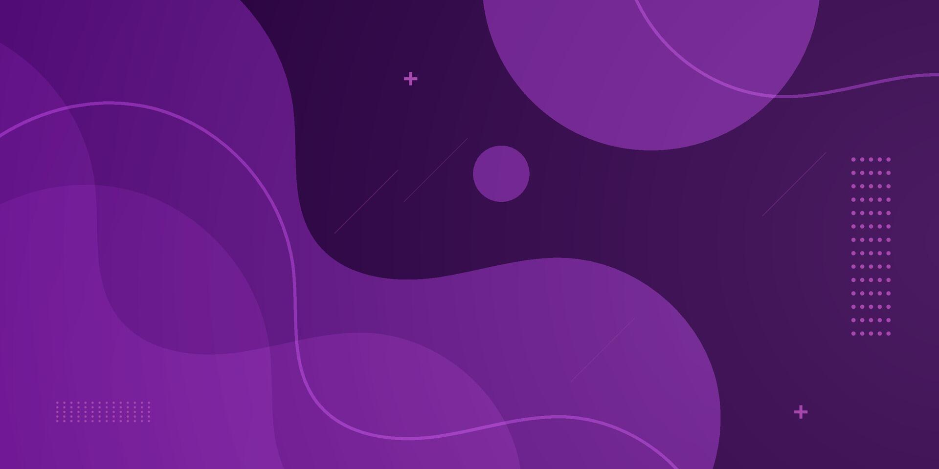 Abstract dark purple geometric 3D background. Wave color background with circle pattern design. Fluid shapes composition. vector