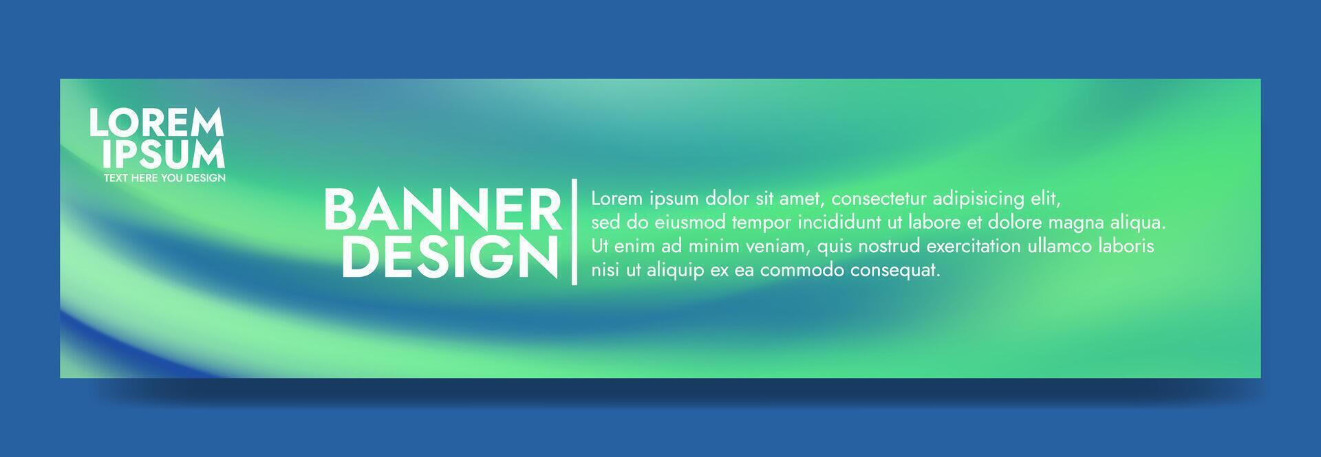 Green blurred smooth liquid waves abstract banner template vector