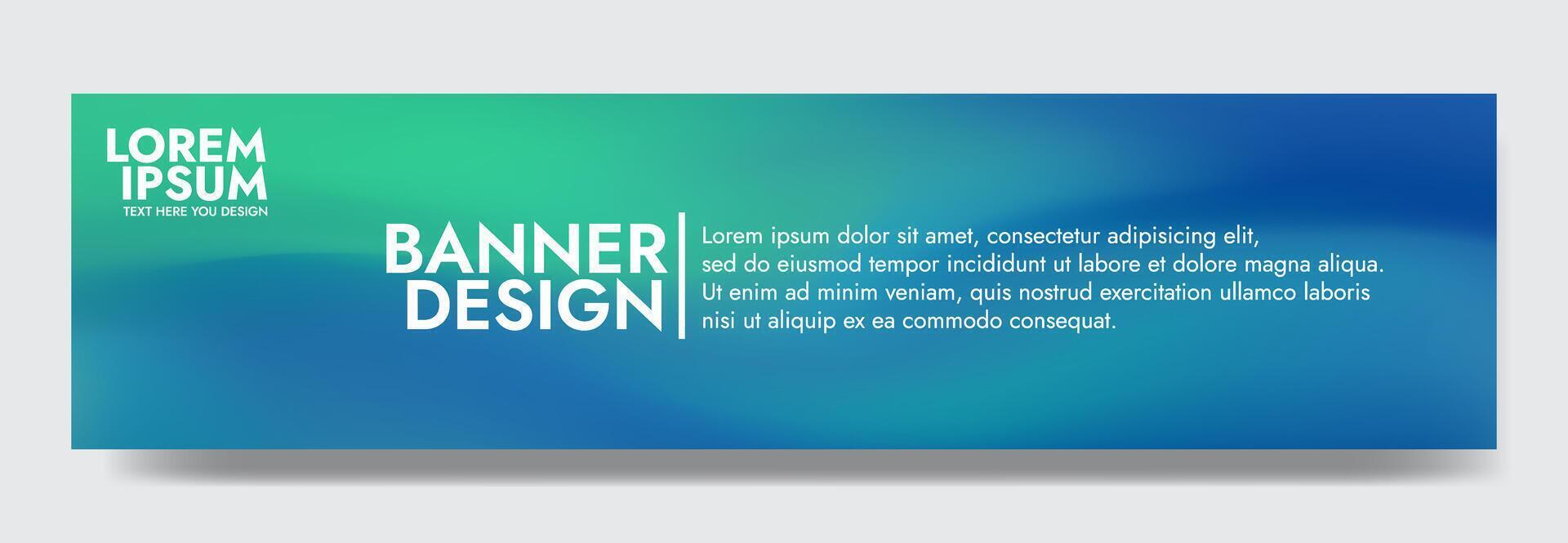 Gradient blurred banner in shades of green blue. Ideal for web banners, social media posts, or any design project that requires a calming backdrop vector