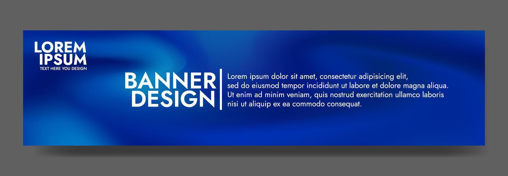 Blue blurred smooth liquid waves abstract banner template vector