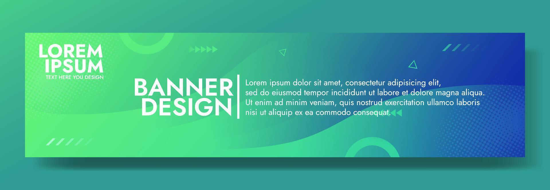 Abstract Green Blue banner template with Wavy Shapes vector