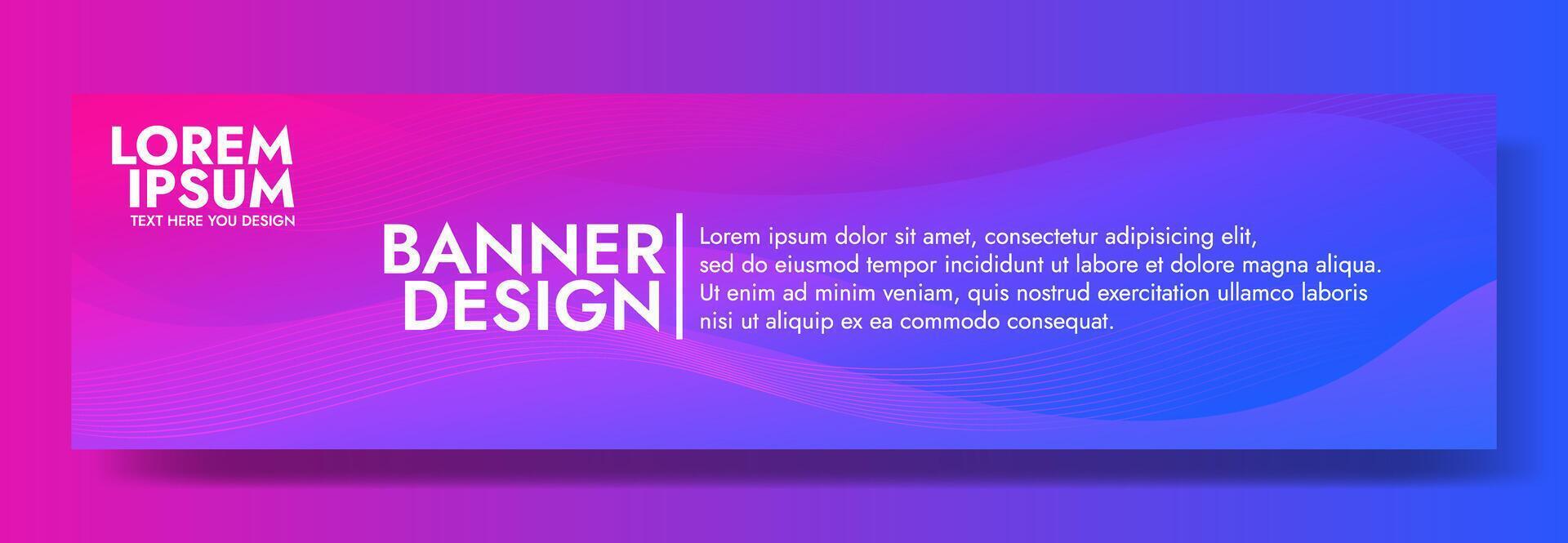 Abstract Purple blue banner template with Wavy Shapes vector