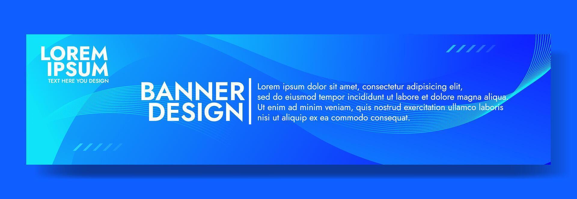 Abstract Blue banner template with Wavy Shapes vector