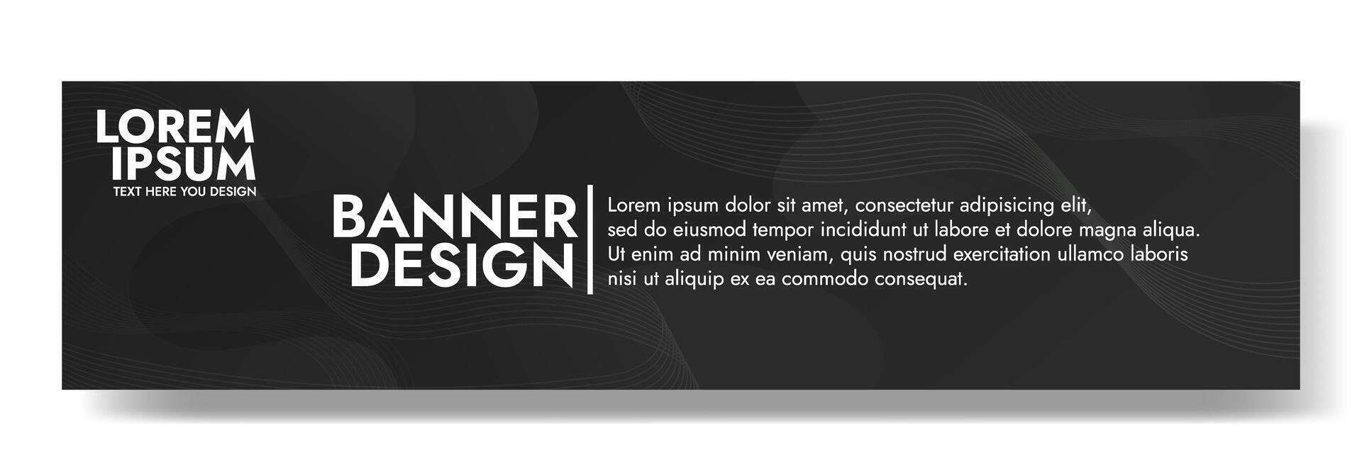 Abstract Black banner template with Wavy Shapes vector