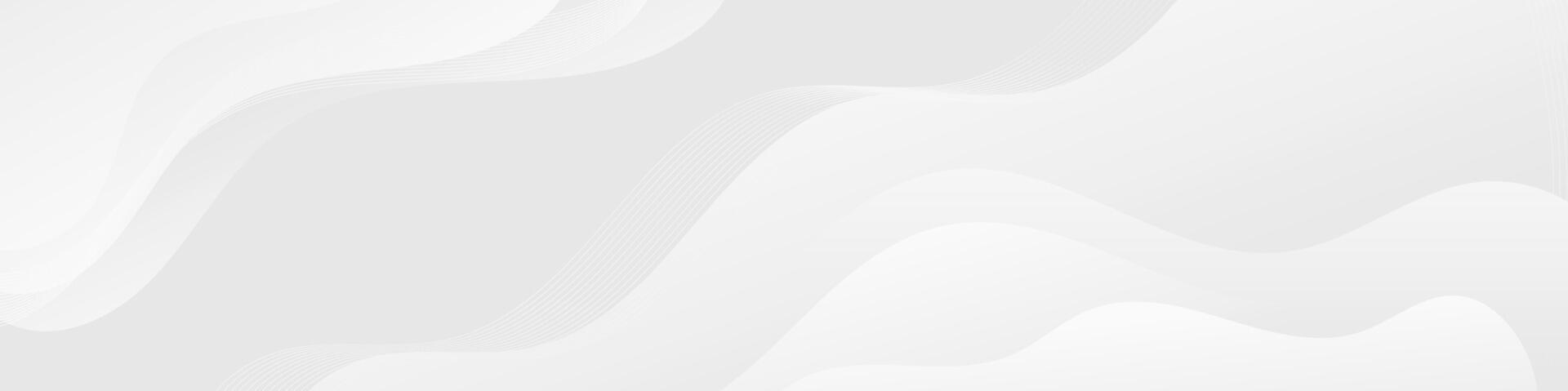 A smooth white gradient wave flows seamlessly, creating an elegant abstract background for versatile use vector