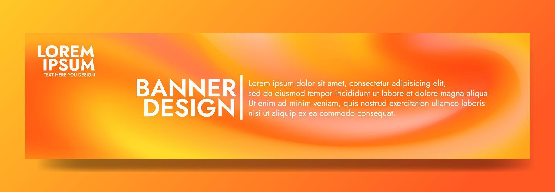 Orange blurred smooth liquid waves abstract banner vector
