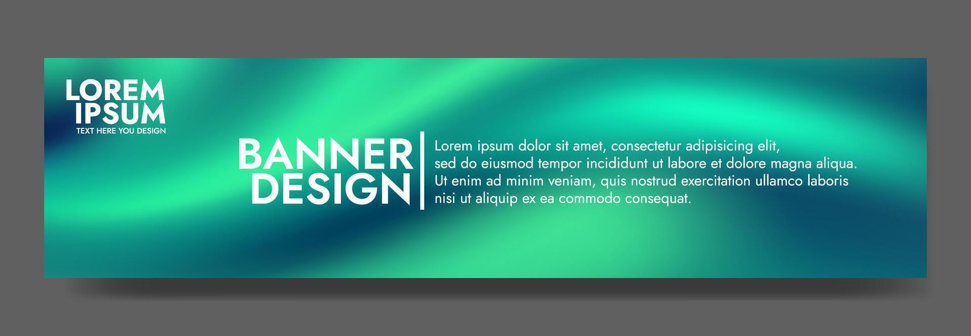 green and blue blurred smooth liquid waves abstract banner vector