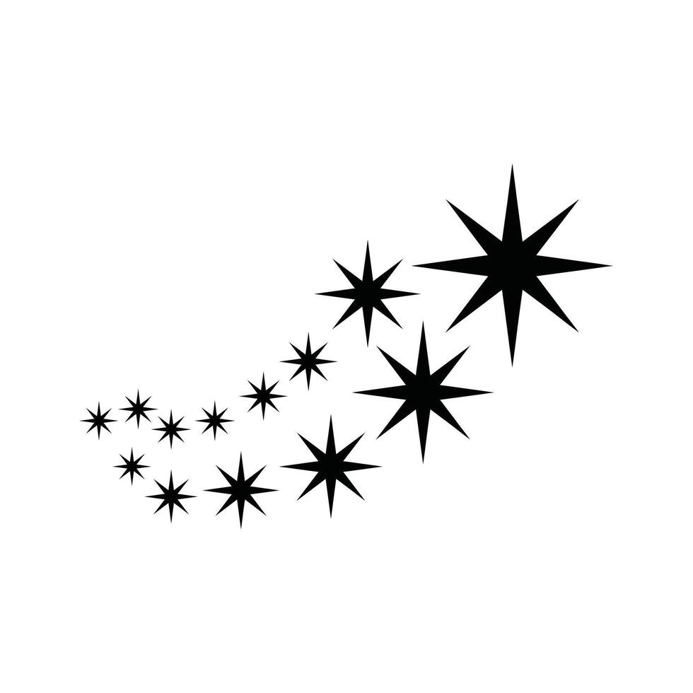 Sparkling Stars - Sparkle silhouette - Star clipart - Sparkle illustration vector