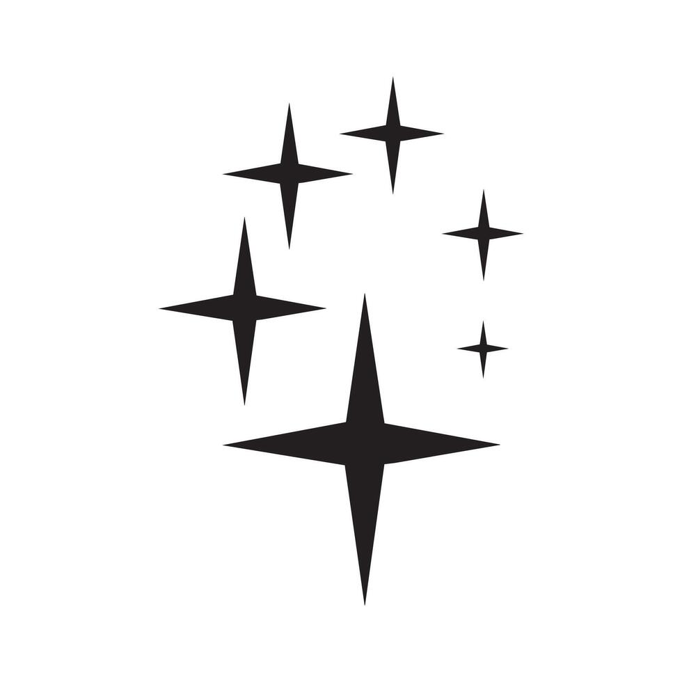 Sparkling Stars - Sparkle silhouette - Star clipart - Sparkle illustration vector