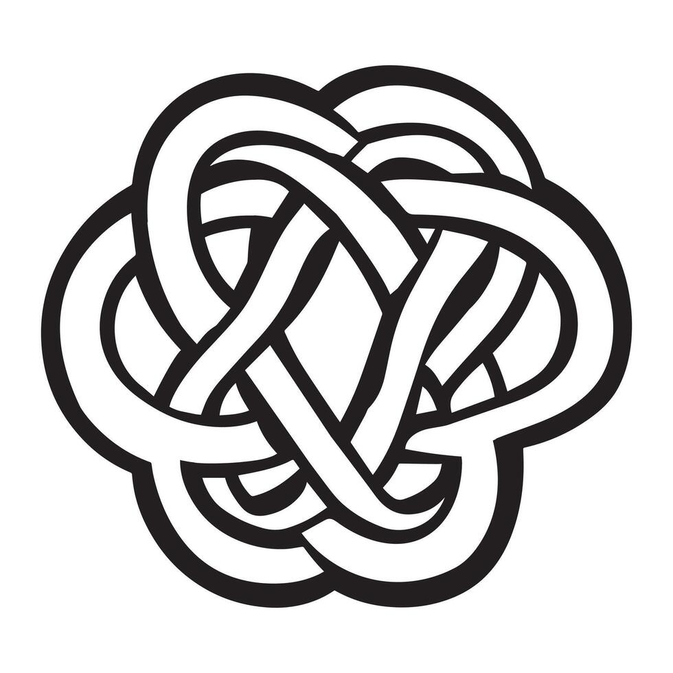 Celtic Tree of Life Clipart, Celtic Tree Silhouette -Celtic knot Illustration in black and white vector