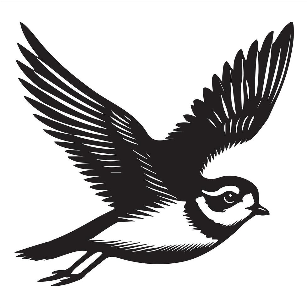 Piping Plover Silhouette - Plover Birt Clipart, Piping Plover Illustration in black and white vector