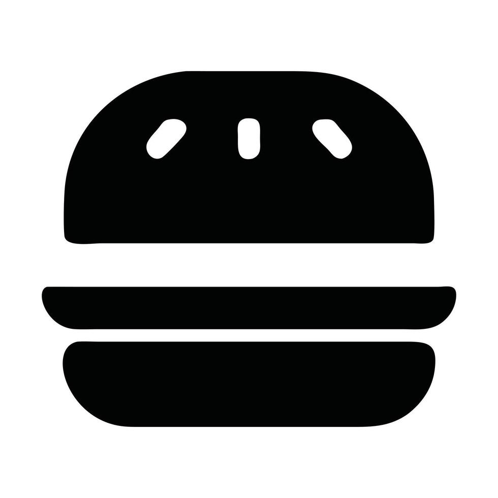 Burger Clipart, Burger Silhouette Design, Burger icon Illustration black and white vector