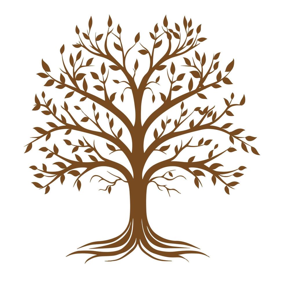 Tree Branch isolated, Tree Clipart, Tree logo, Tree with root illustration vector