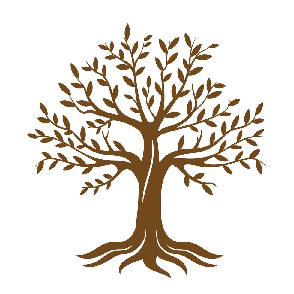 Tree Branch isolated, Tree Clipart, Tree logo, Tree with root illustration vector