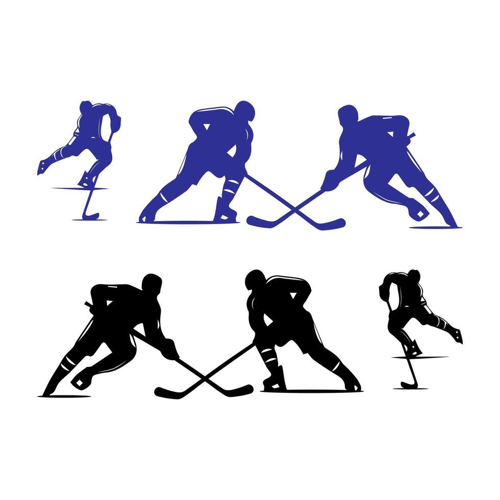 Ice Hockey Player Game Silhouette vector