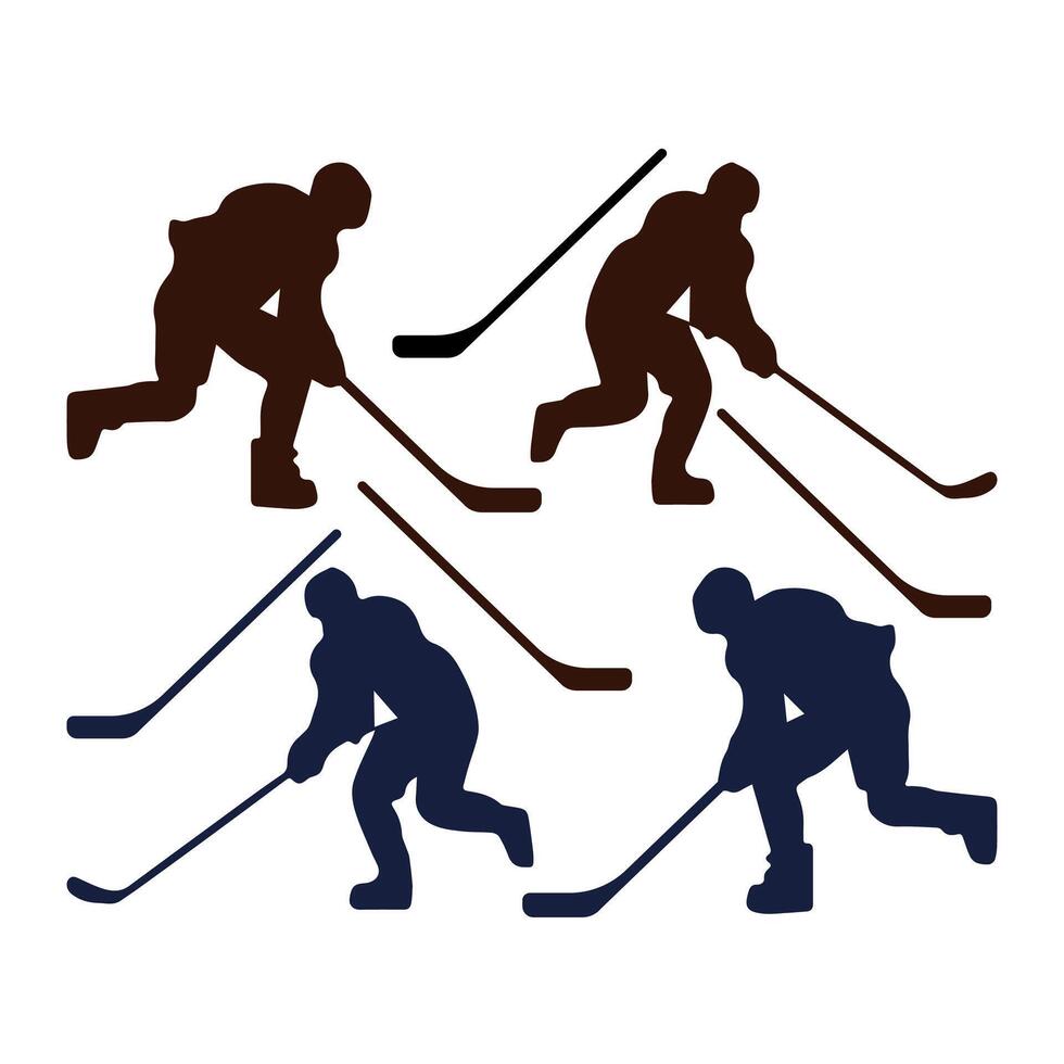 Soccer Ice Hockey Player Silhouette Icon vector