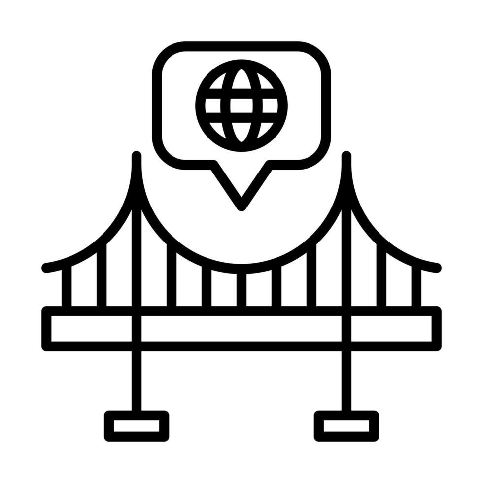 Language Bridge icon line illustration vector