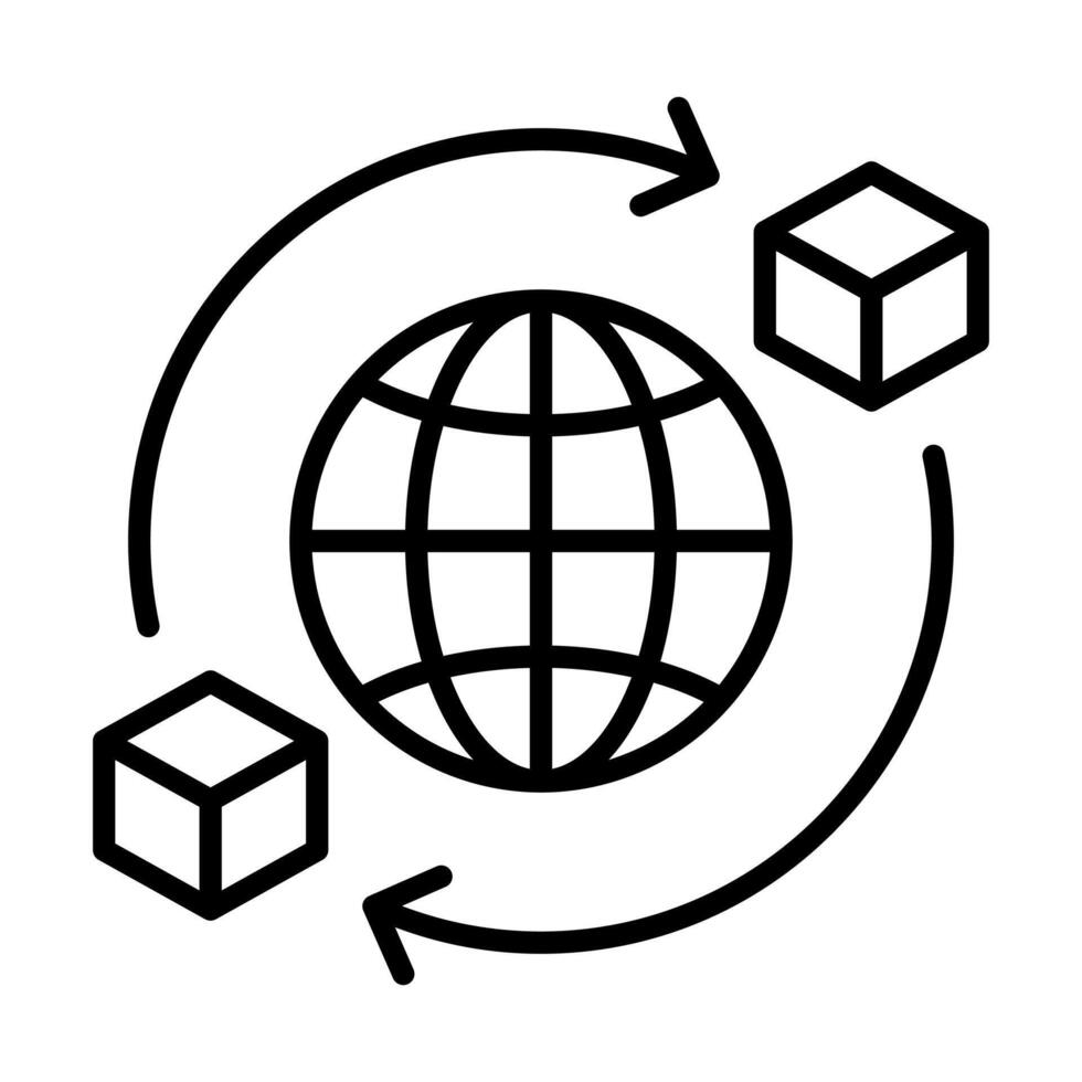 Worldwide Wares icon line illustration vector
