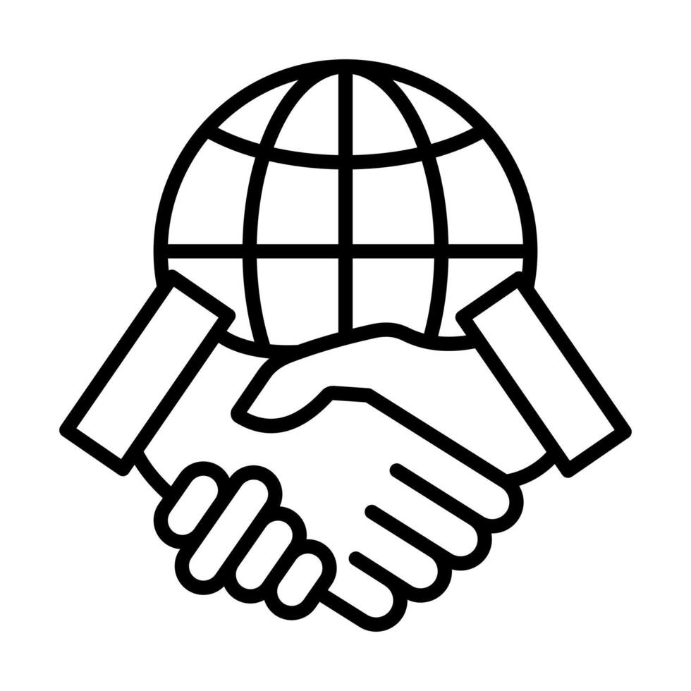 International Partnership icon line illustration vector