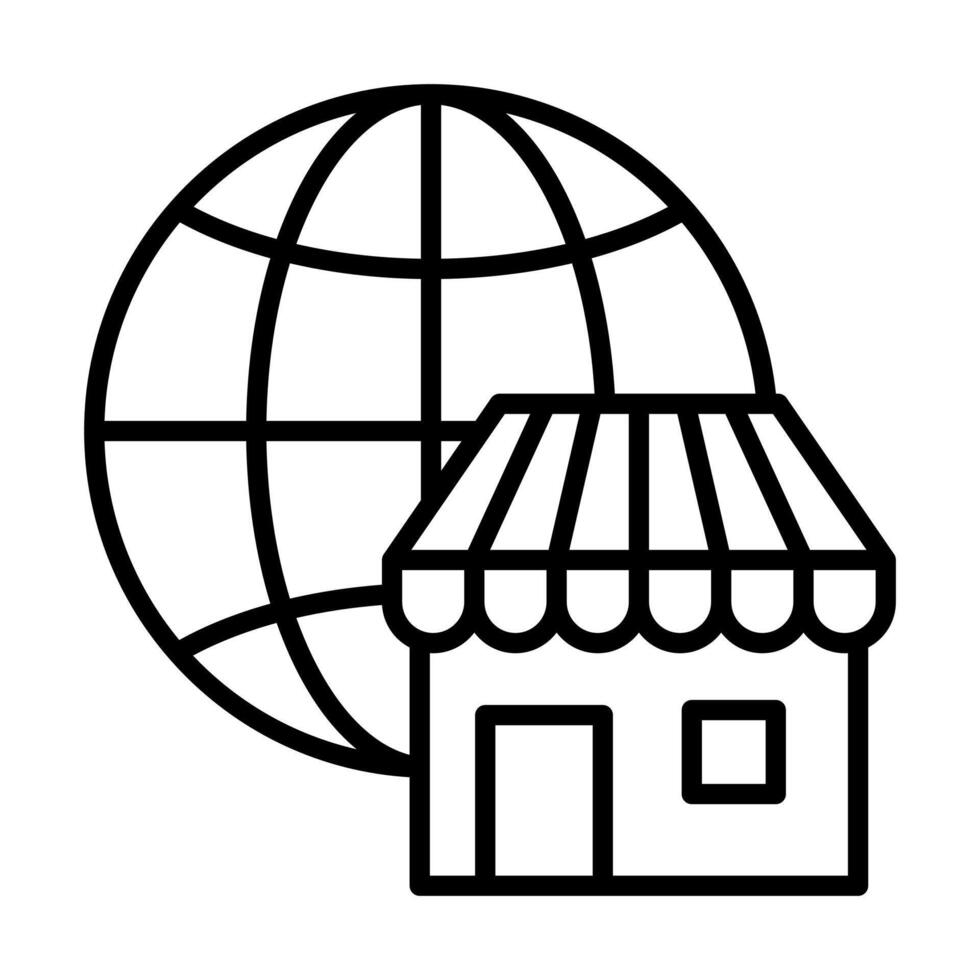 Global Marketplace icon line illustration vector