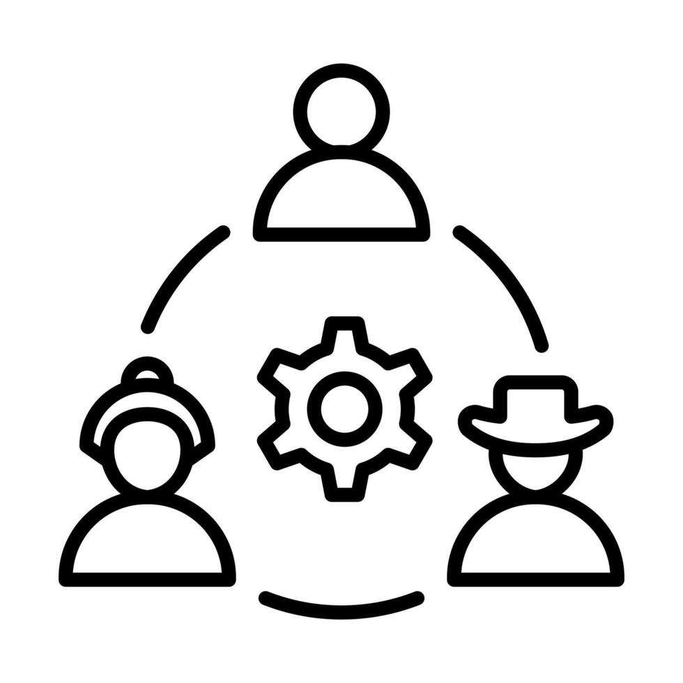 Multicultural Collaboration icon line illustration vector