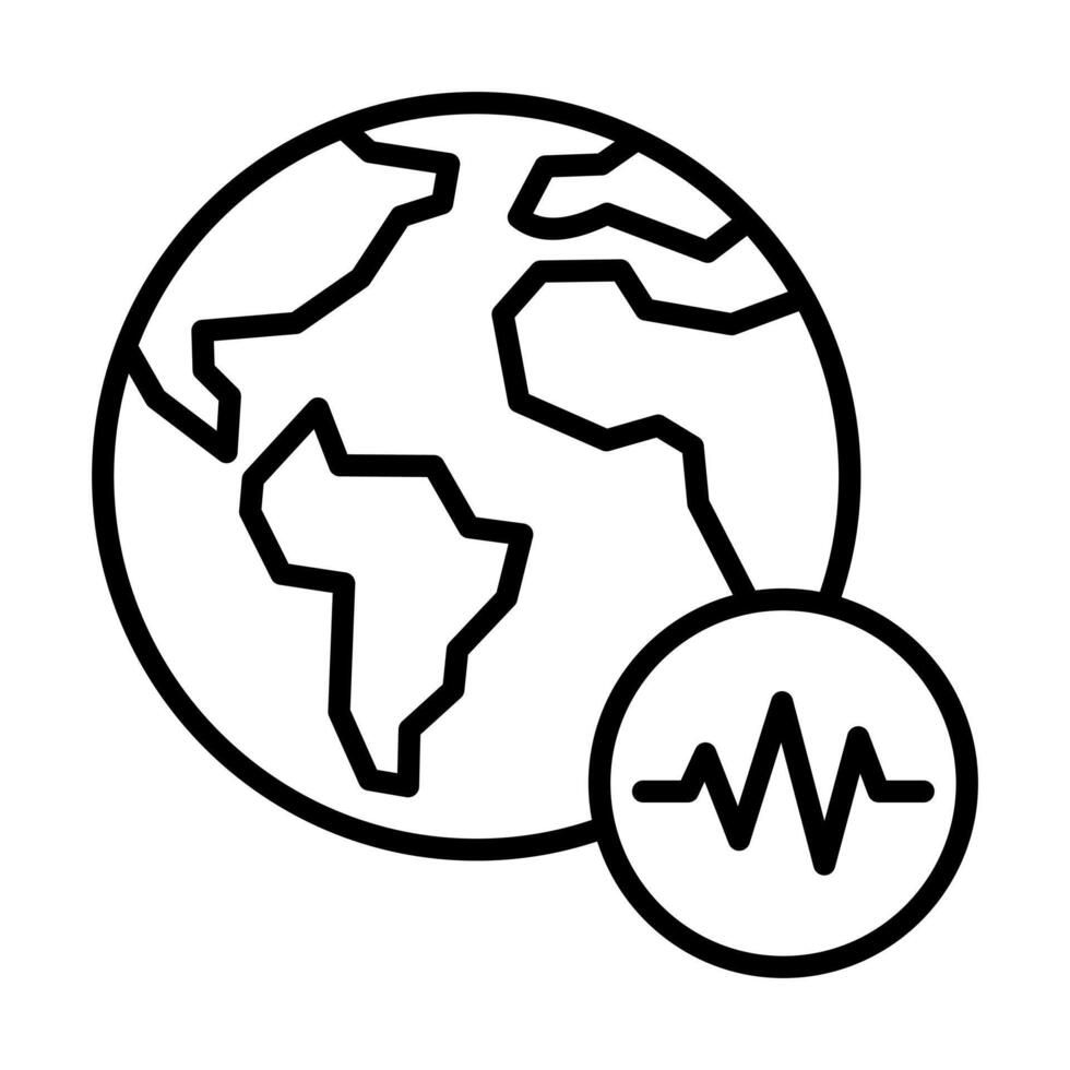World Pulse icon line illustration vector