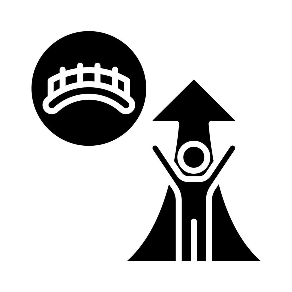 Bridge to Success icon line illustration vector