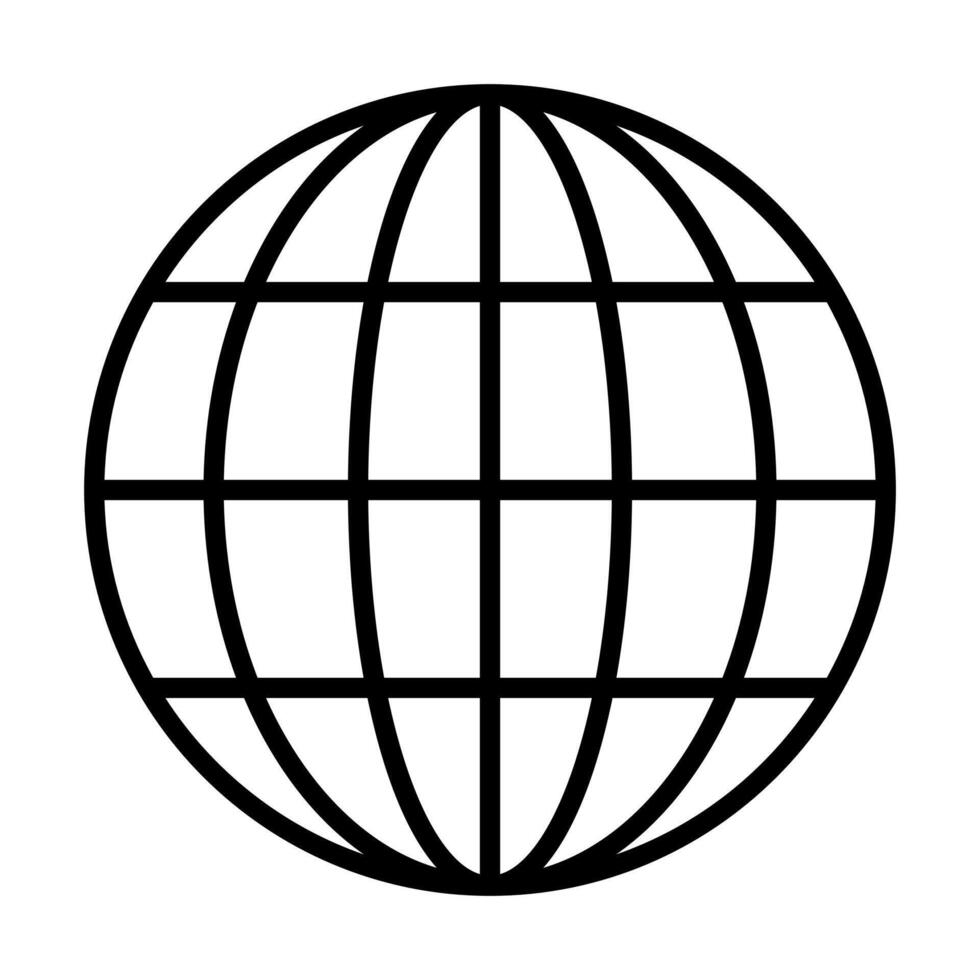 Global Grid icon line illustration vector