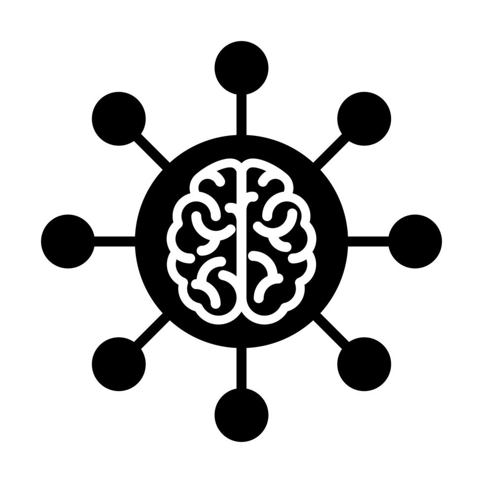 Brain Connect icon line illustration vector