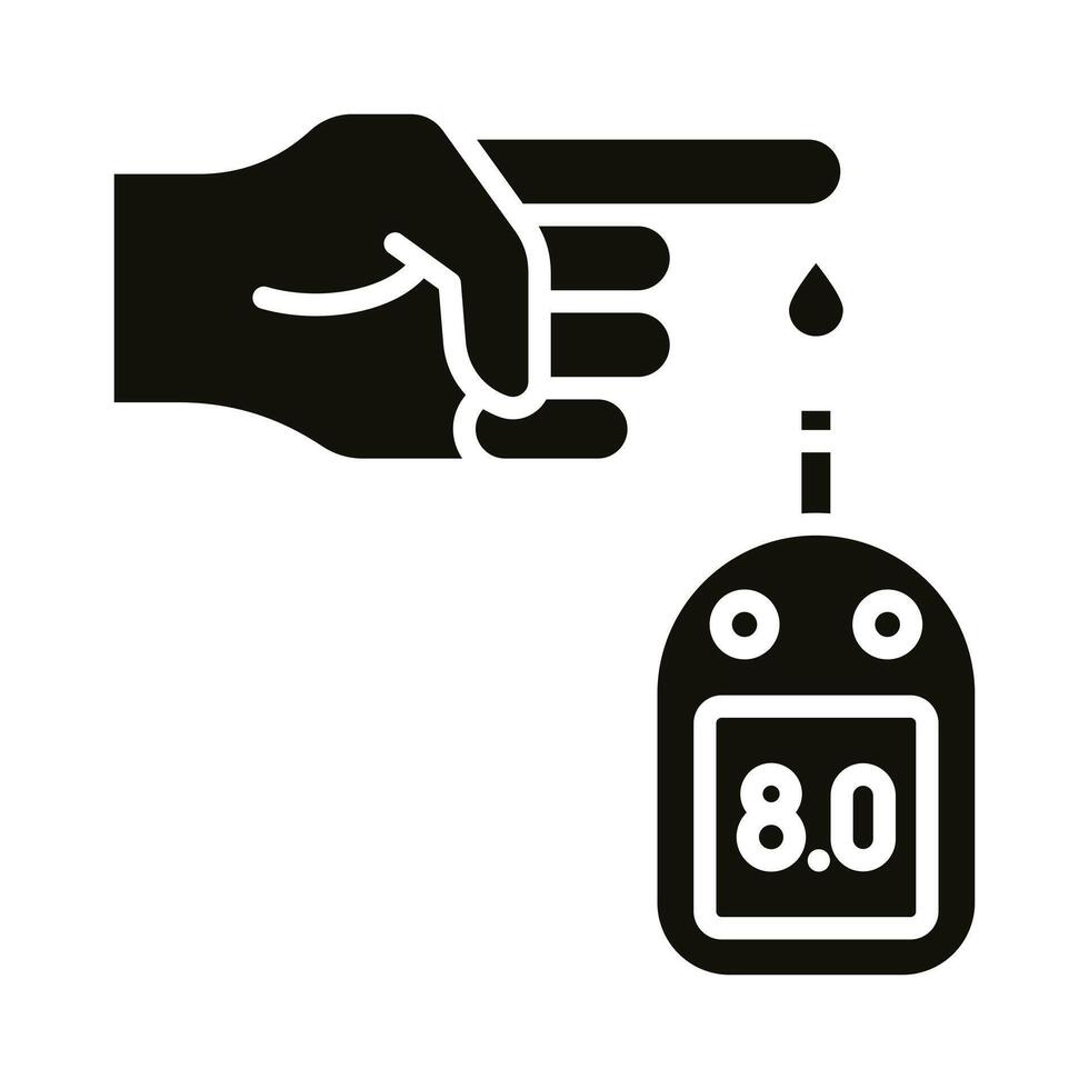 High Blood Sugar icon line illustration vector
