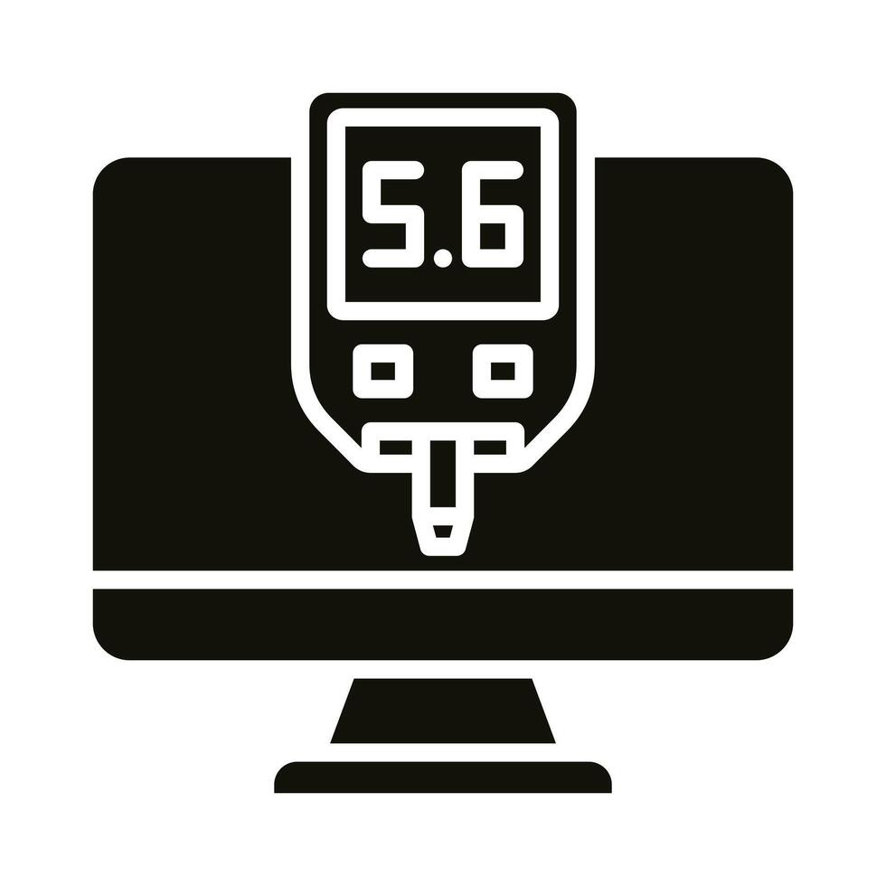 Glucose Monitoring icon line illustration vector