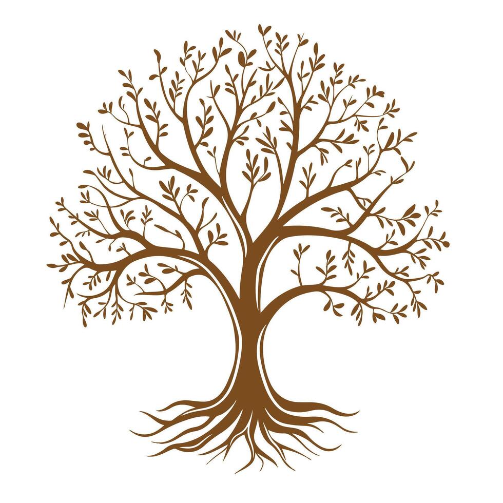 Tree Branch isolated, Tree Clipart, Tree logo, Tree with root illustration vector