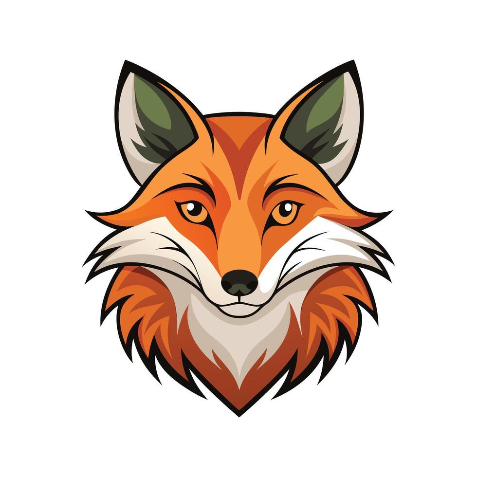 Bright and Bold Fox Head Illustration vector