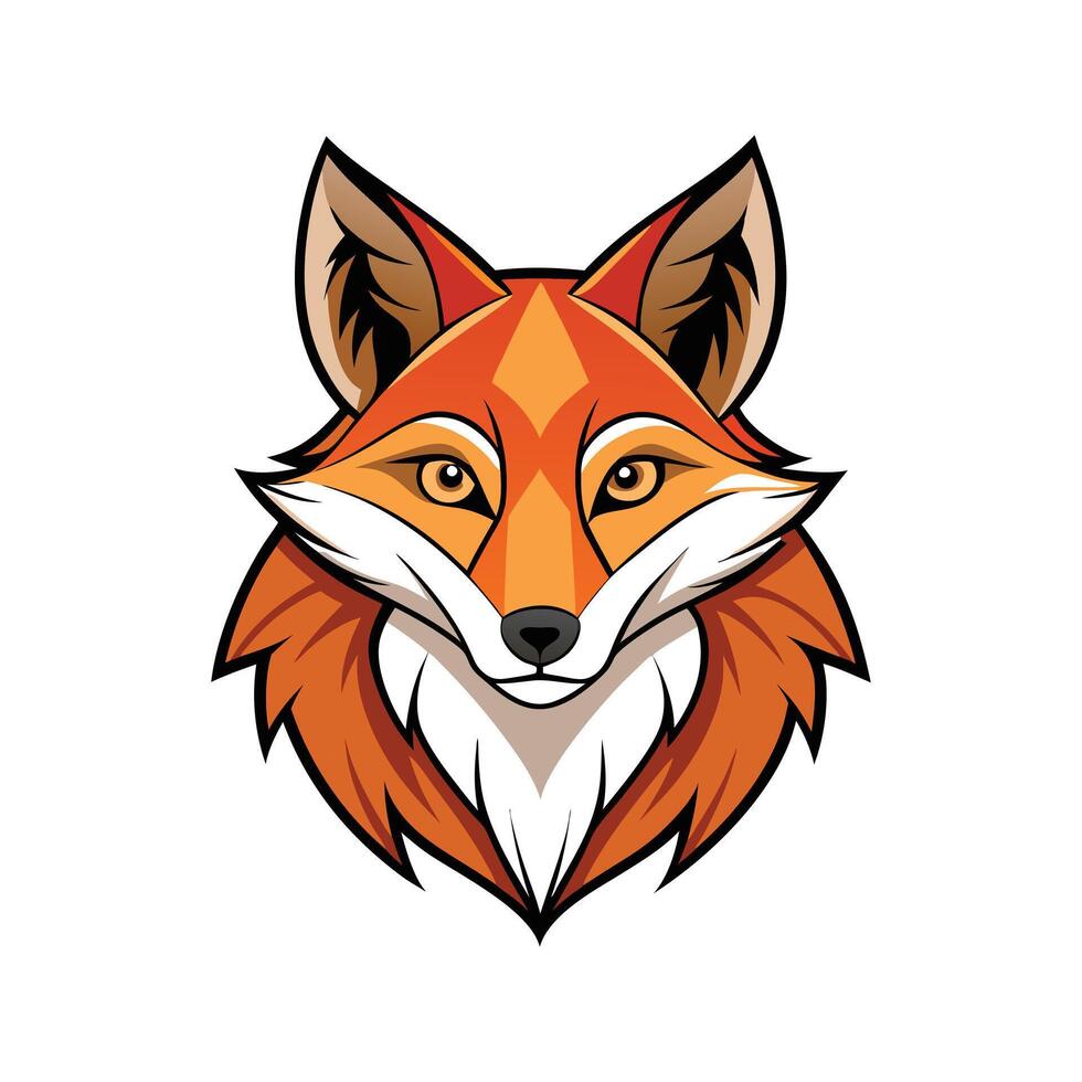 Dynamic Fox Head Illustration in Bright Colors vector