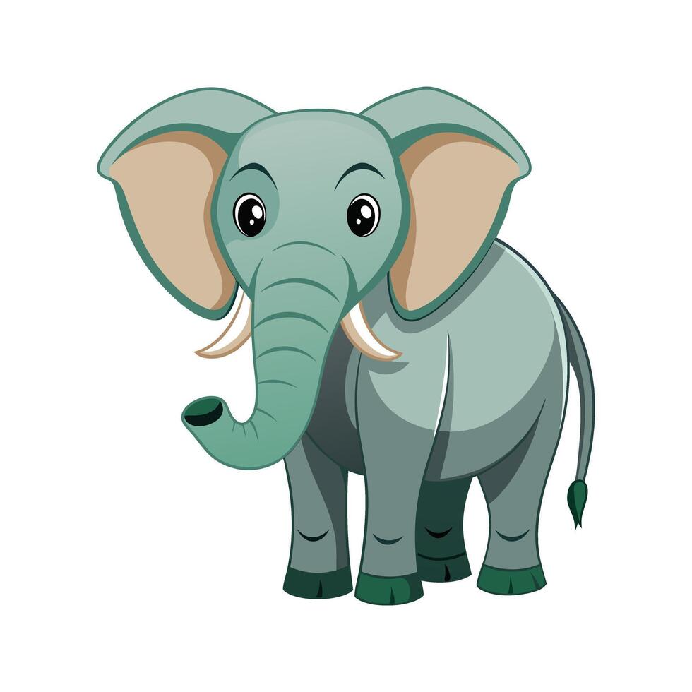 Endearing Elephant in Colorful Illustration vector