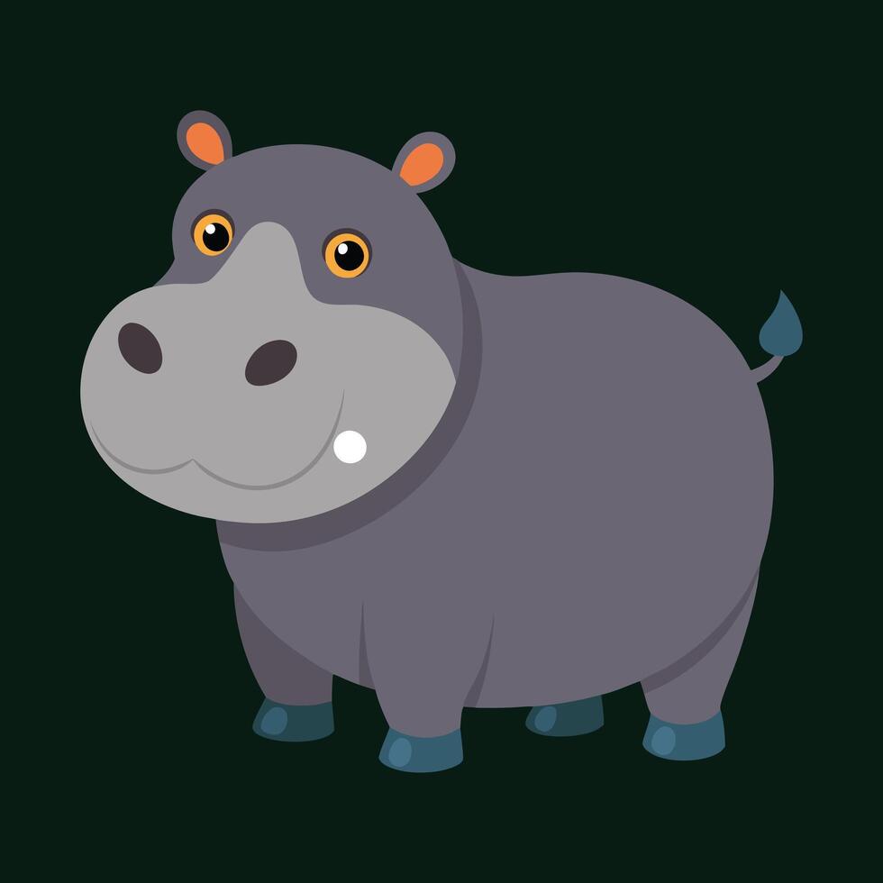 Whimsical Hippopotamus in Colorful Design vector