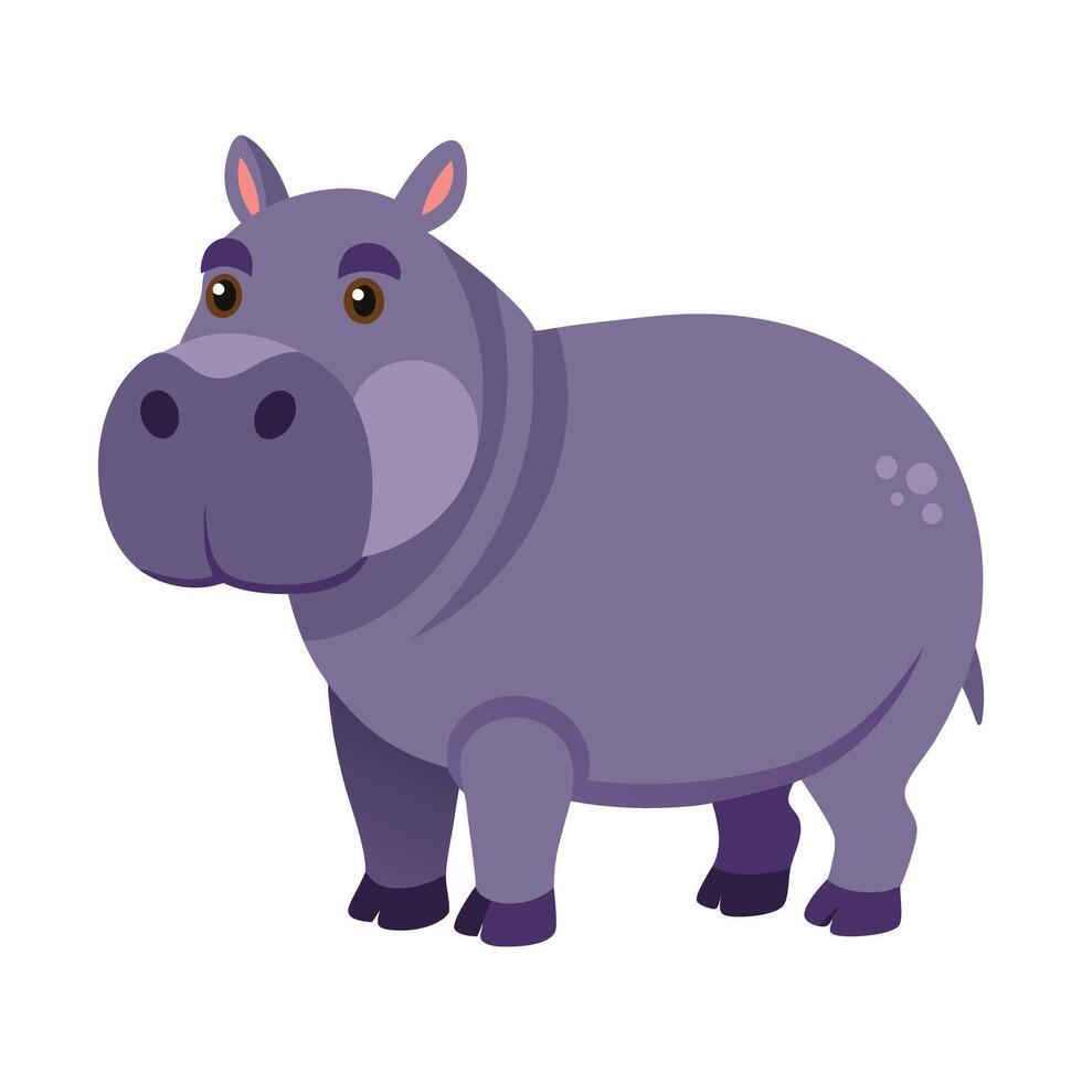 Modern Hippopotamus in Artistic Color Style vector