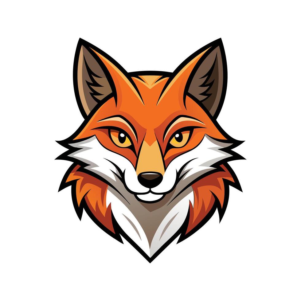 Modern Fox Head Illustration in Colors vector