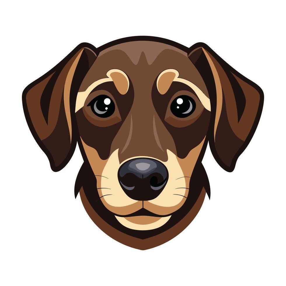 Bright and Bold Dog Head Illustration Art vector