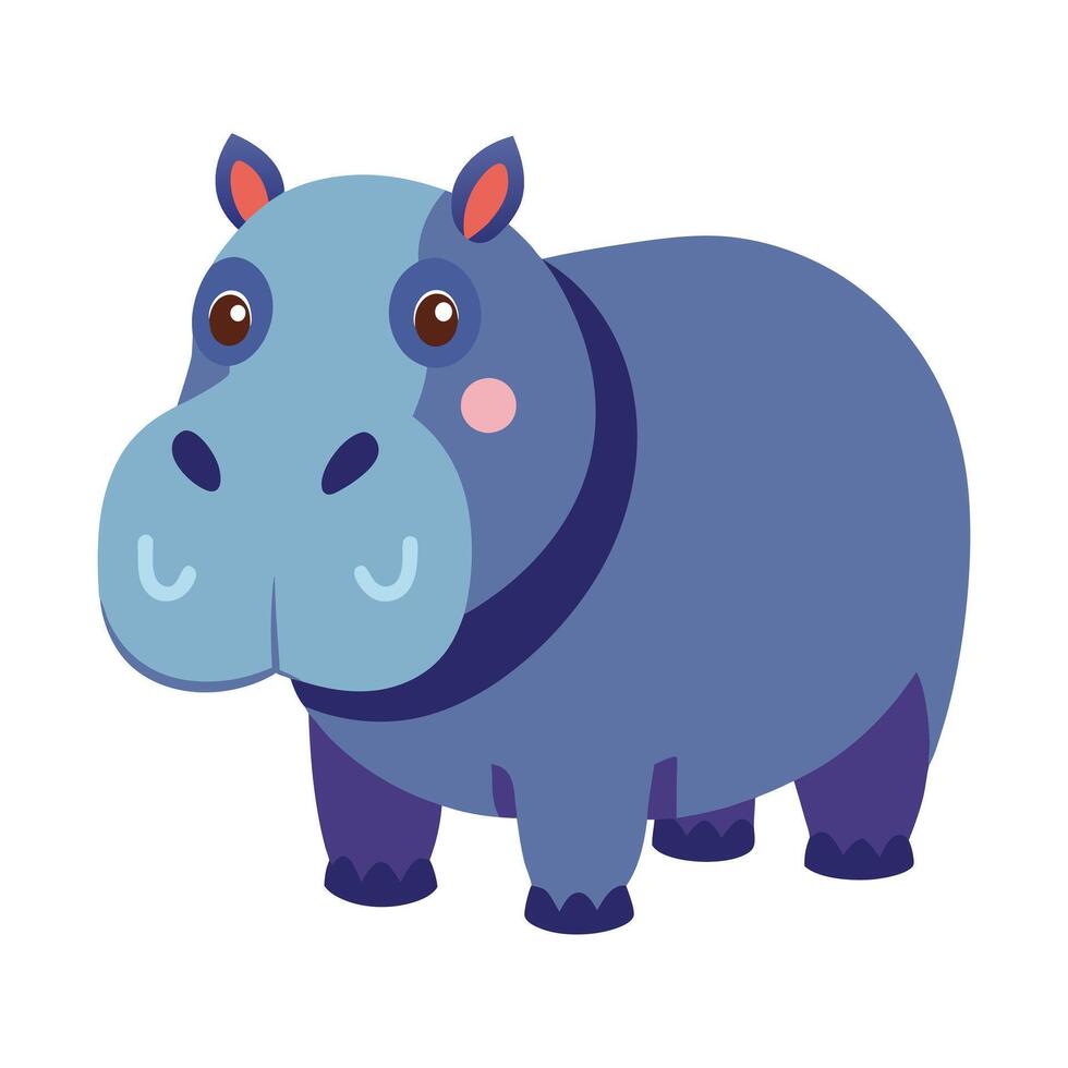 Dynamic Colorful Hippopotamus Illustration Art vector