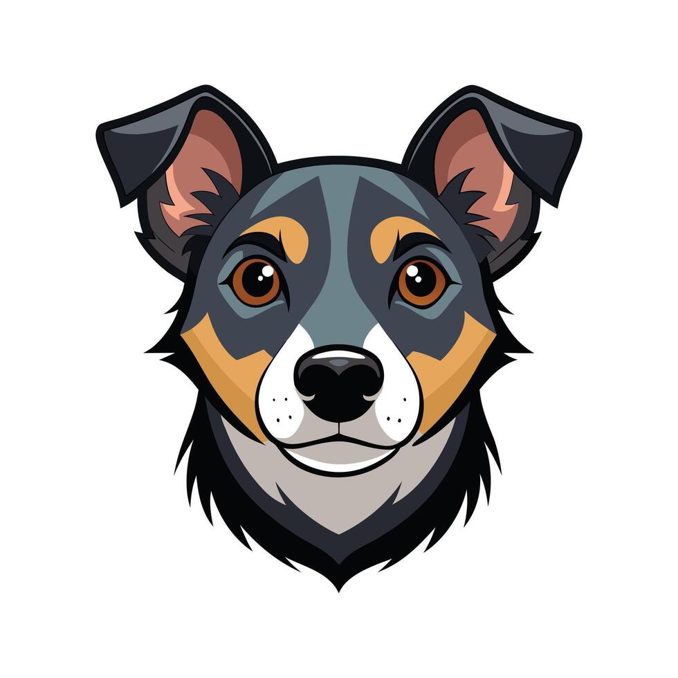 Stylized Dog Head in Dynamic Colors vector