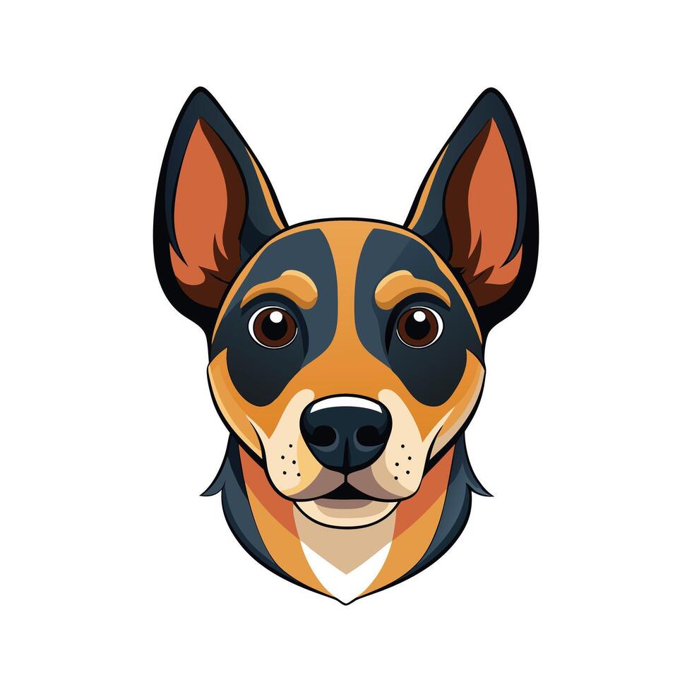 Detailed Dog Head in Vibrant Color Design vector