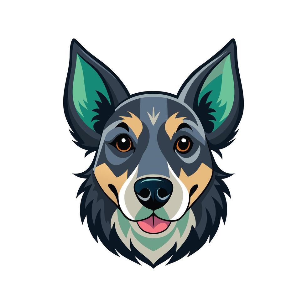 Artistic Dog Head in Vibrant Colors vector