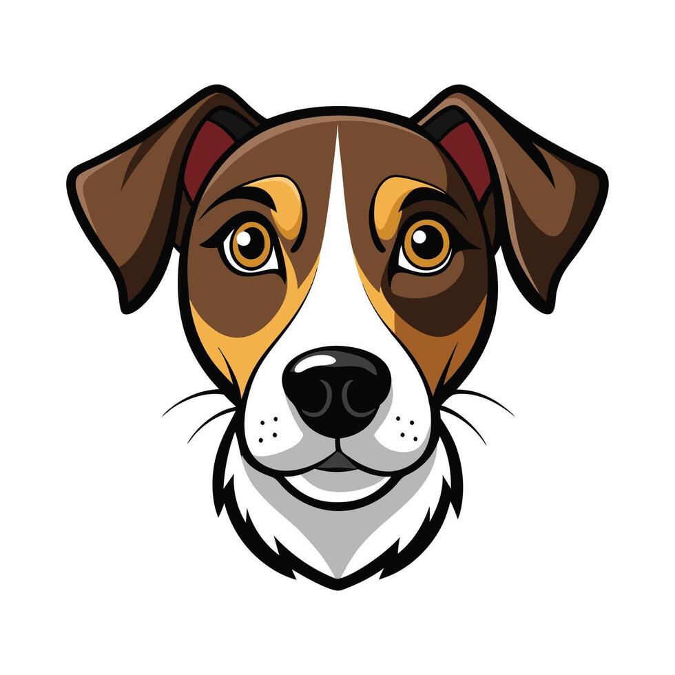 Stylized Dog Head with Bold Colors vector