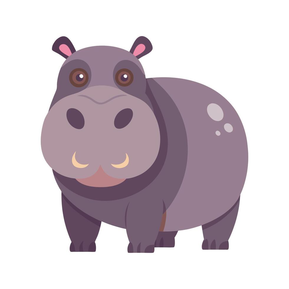 Bold Hippopotamus Head in Colorful Design vector