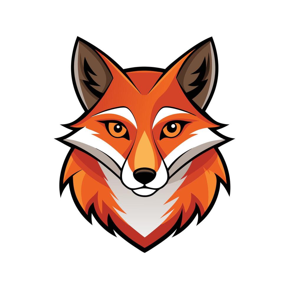 Modern Fox Head Design with Colorful Style vector