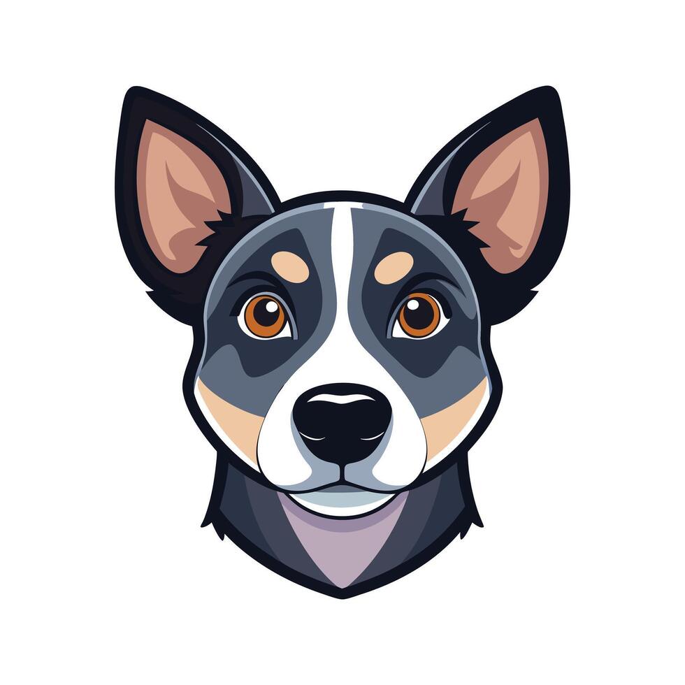 Vibrant Dog Head Illustration in Color vector