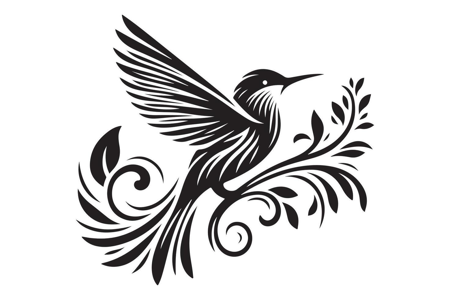 Graceful Bird Silhouette in Clean Design vector